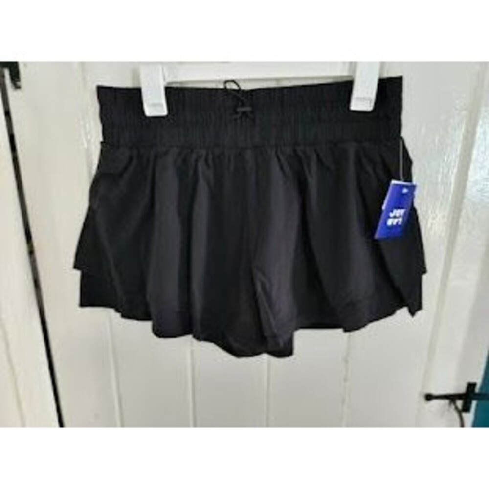 JoyLab Black Double Layer Mid-Rise Shorts, Built in Brief Womens Medium - NEW - Picture 2 of 4